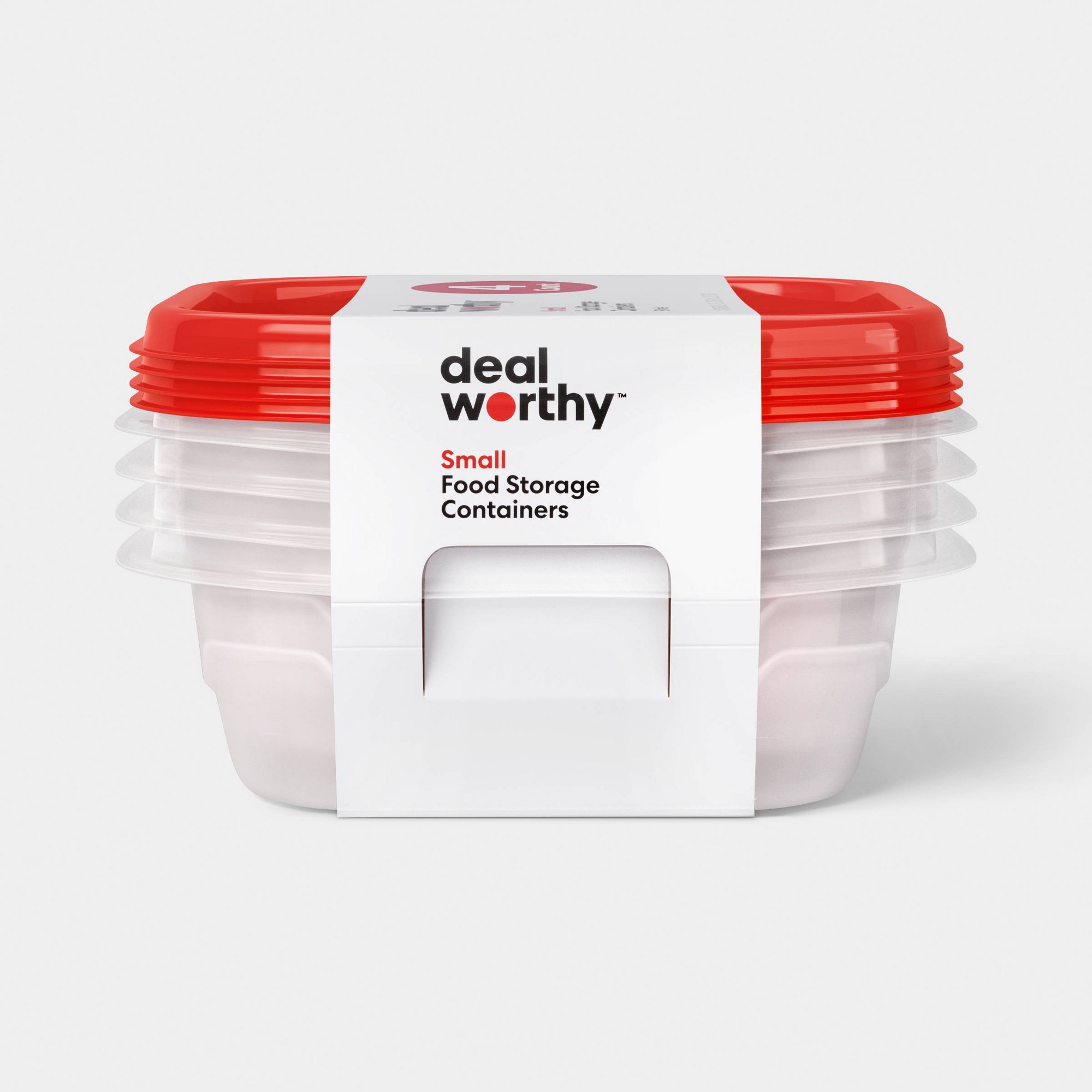 Storage Food Prep - 4個入り小型正方形食品保存容器、スナップ蓋付き、23オンス再利用可能なパントリー用食事準備ボックス（鮮度保持用）