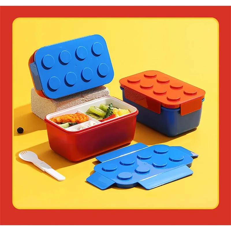Food Storage Building - ランチボックス DIY ビルディングブロックポータブルモジュラー子供学生用屋外ピクニック弁当食品保存容器フルーツサラダボックス