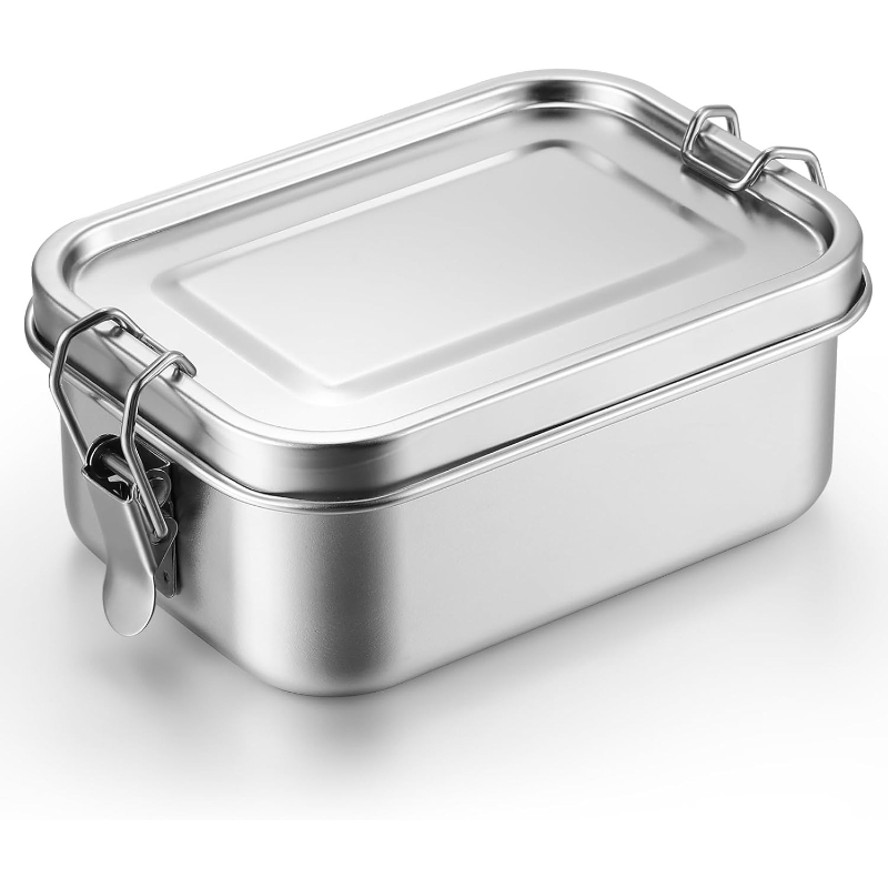 Food Storage Drawer Organizer - ステンレス製食品保存容器 蓋付き ランチボックス 冷蔵庫オーガナイザー ホットポットプレップボックス アウトドアポータブルミールボックス
