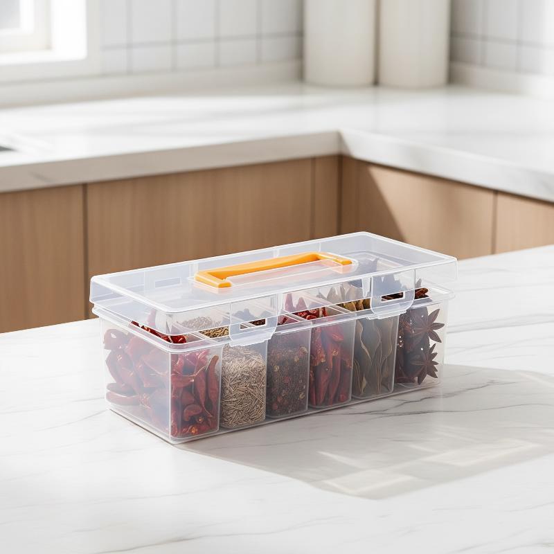 Food Storage Building - 7ピースツールオーガナイザーセット クリア多目的収納ボックス 仕切り付き ポータブルケース 子供用 積み木