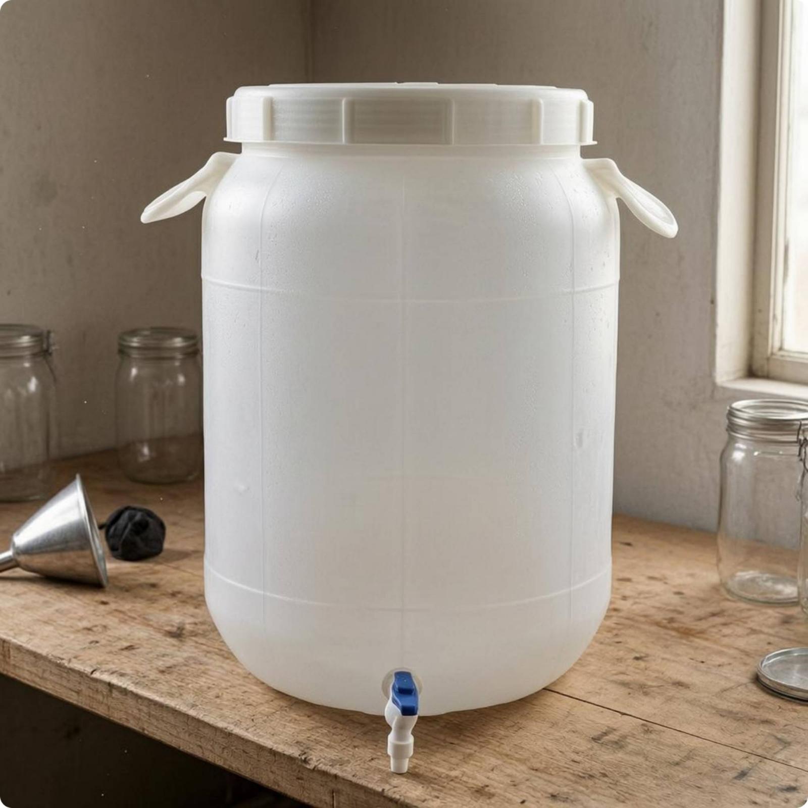 Food Storage And Container - 食品グレードのプラスチック製収納バレル、耐久性のある厚みのある容器、多目的に使える蛇口付き水桶