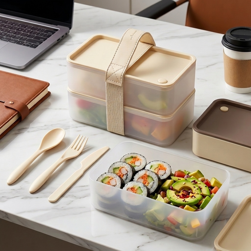 Food Storage Safe - ポータブルプラスチック食品容器再利用可能な正方形ランチボックス子供学生用大容量漏れ防止弁当箱電子レンジ対応