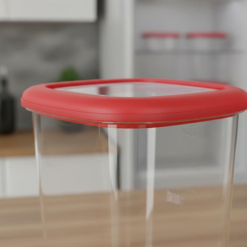 Food Storage Design - 6個セット 密閉食品保存容器 透明デザイン プラスチック製 ドライフードキャニスター スタッカブル