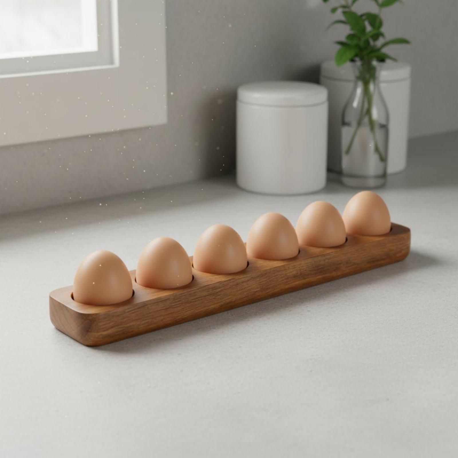 Food Storage Building - 木製エッグクレードル 耐久性のある厚みのある構造でパントリー整理に最適