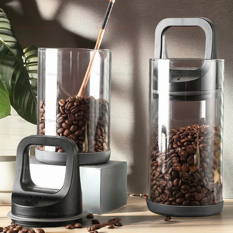 Food Storage Set Glass - コーヒー豆真空密封タンク透明ガラス食品保存瓶家庭用防湿空気抽出気密容器