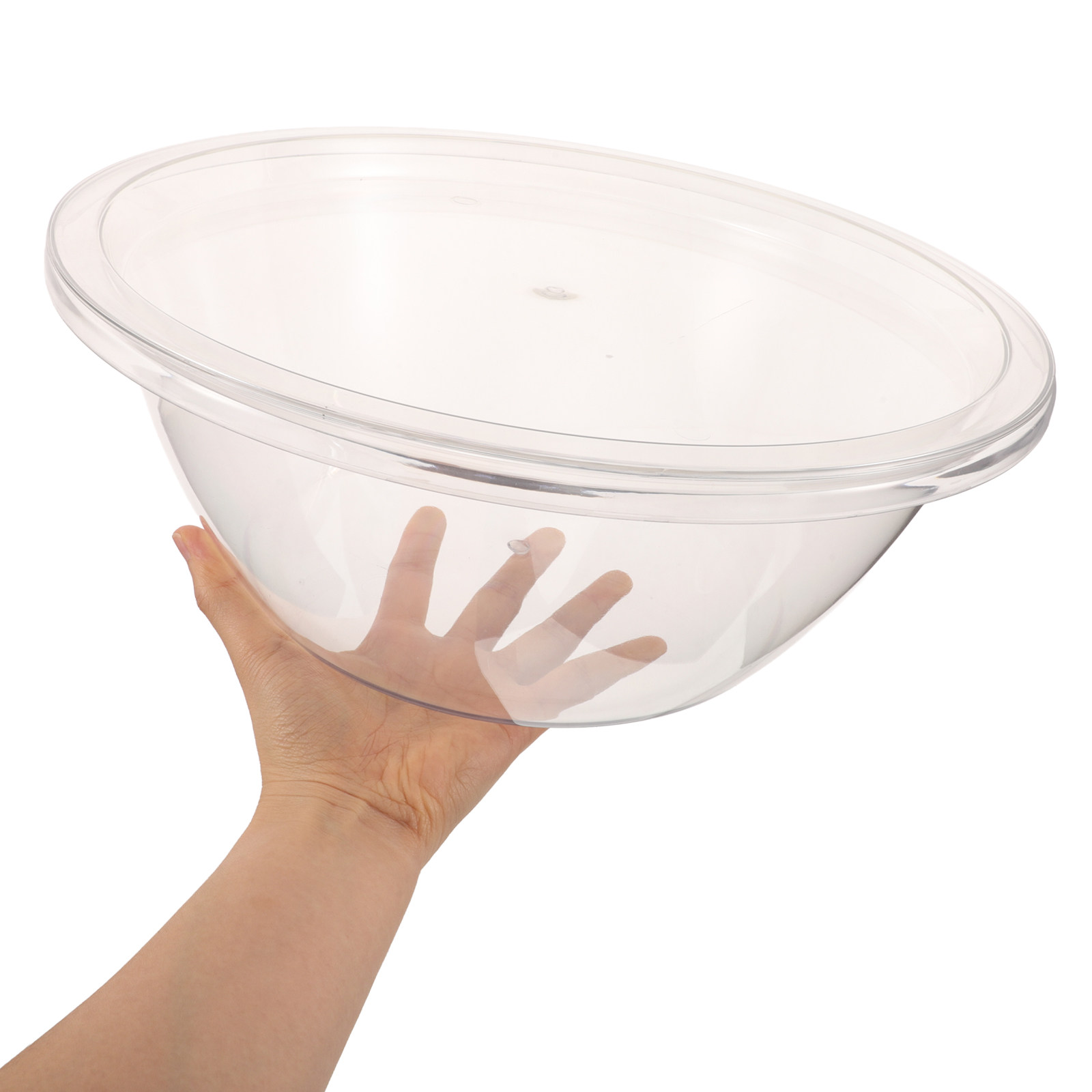 Storage Food Prep - 2個セット プラスチック製ベーキングミキシングボウル 透明なネスティングサラダボウル ドーム型蓋付き 食材の準備、サービング、冷凍庫での保存、持ち帰り用食品に最適