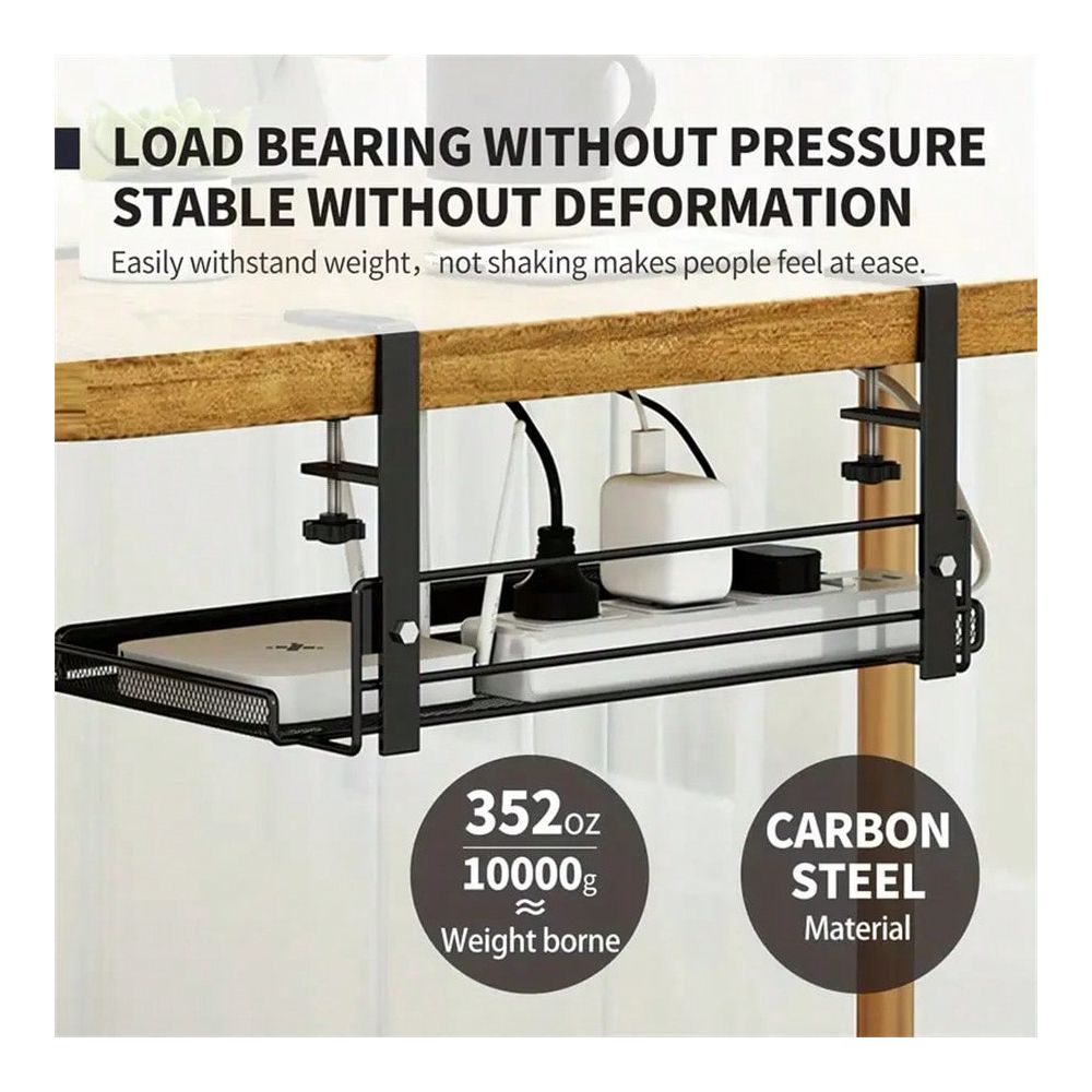 Food Storage Organizer - デスク収納棚バスケット、オフィスデスクオーガナイザー、デスクトップルーター収納、寝室オーガナイザー