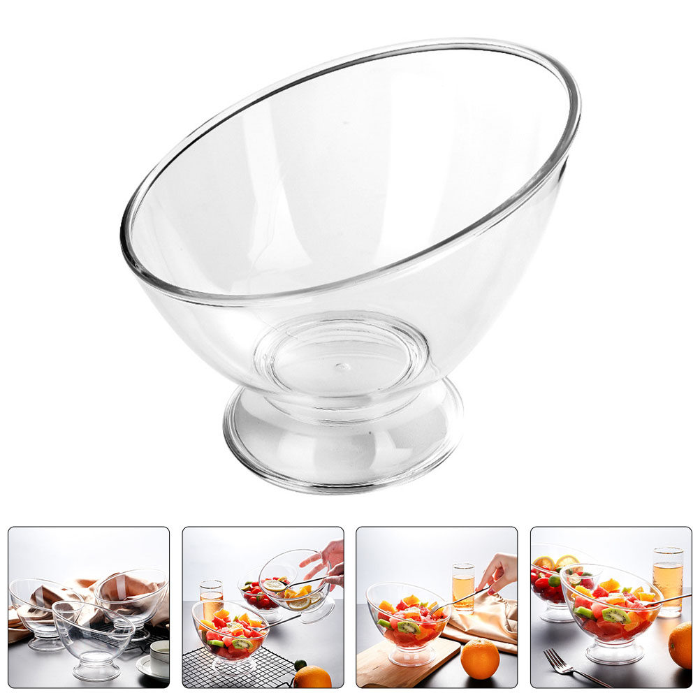 Food Storage Design - 斜めデザインのサラダボウル、和風多目的デザート・食品保存容器、フルーツ容器、サービングボウル、キッチンガジェット