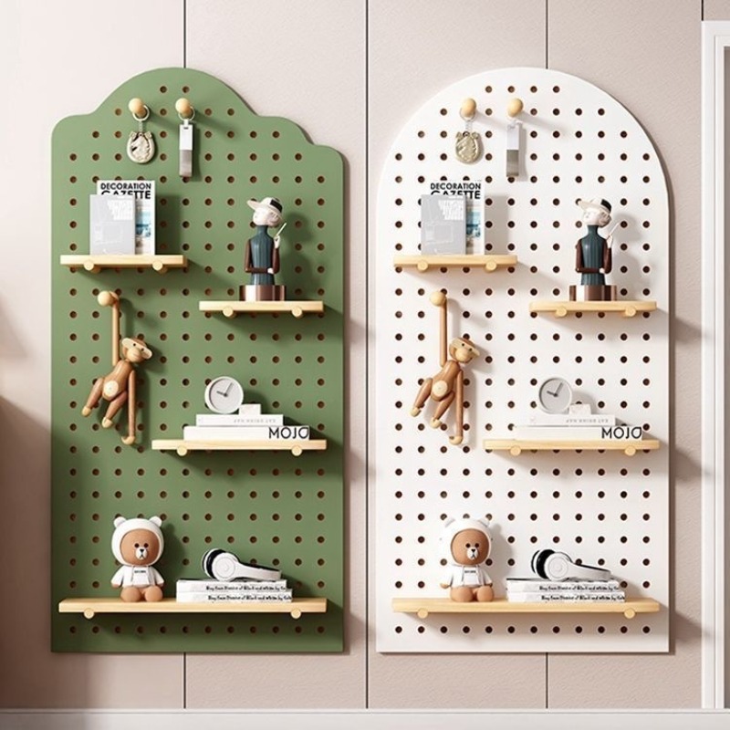 Food Storage Organizer - 木製キャビティボードウォールシェルフ装飾ディスプレイラック収納ハンギングホームオーガナイザーグリッドオーガナイザーボードウォール収納ボード