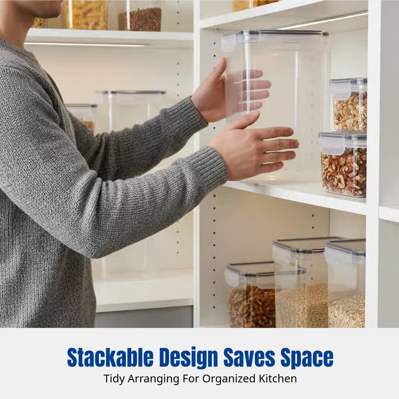 気密食品保存容器セット、大容量、透明、積み重ね可能、冷蔵庫用 - Food Storage And Container のレビューと価格