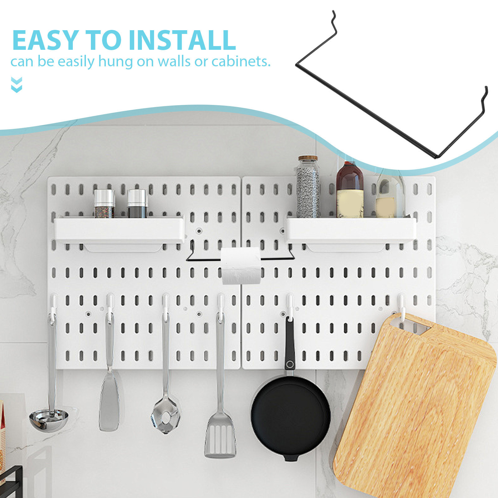 金属製ペグボード キッチンタオルホルダー ペーパーロールラッ - Food Storage Organizer のレビューと価格