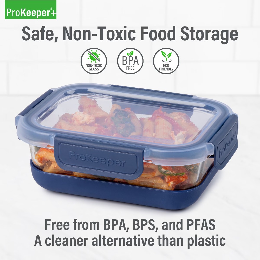 2.8カップガラス製食品保存容器、シリコンベースと気密ロック - Storage Food Prep のレビューと価格