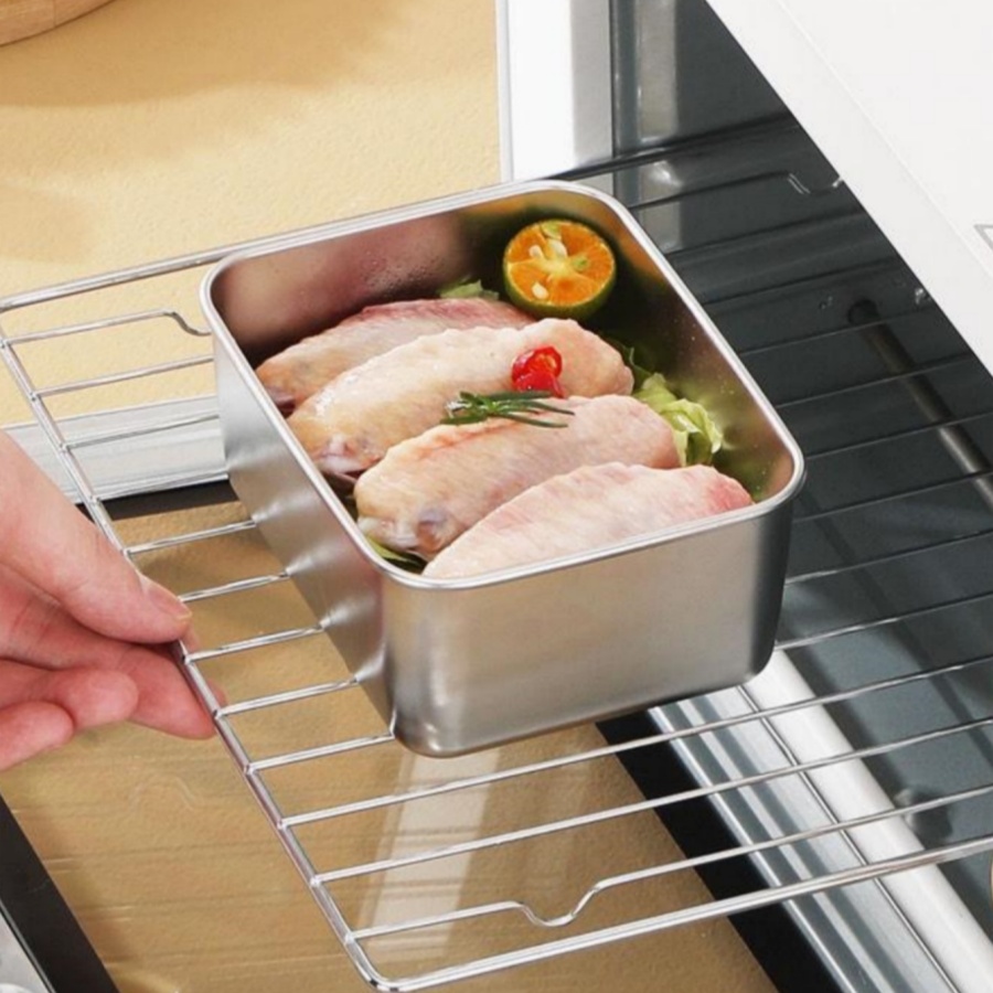 1-2-3個入り 長方形 ステンレス製 食品保存容器 冷蔵庫 - Storage Food Prep のレビューと価格