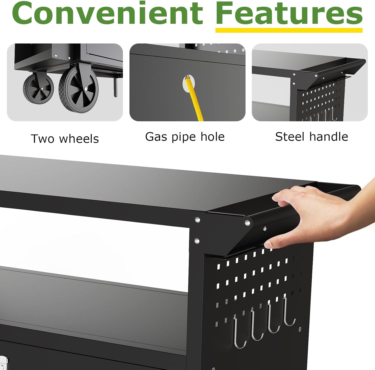 屋外グリルカートテーブル、収納付きキッチンアイランド、ホイー - Storage Food Prep のレビューと価格