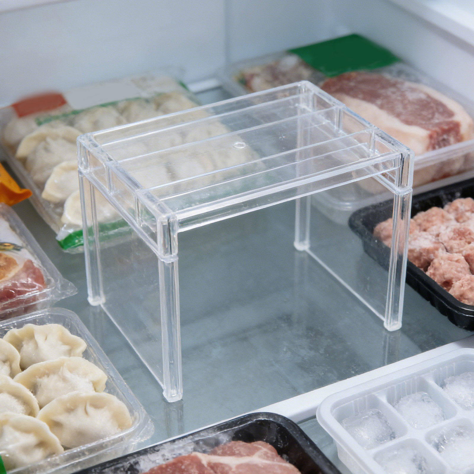 2個入り冷蔵庫オーガナイザーシェルフ、透明収納ラック、冷凍庫 - Food Storage Organizer のレビューと価格