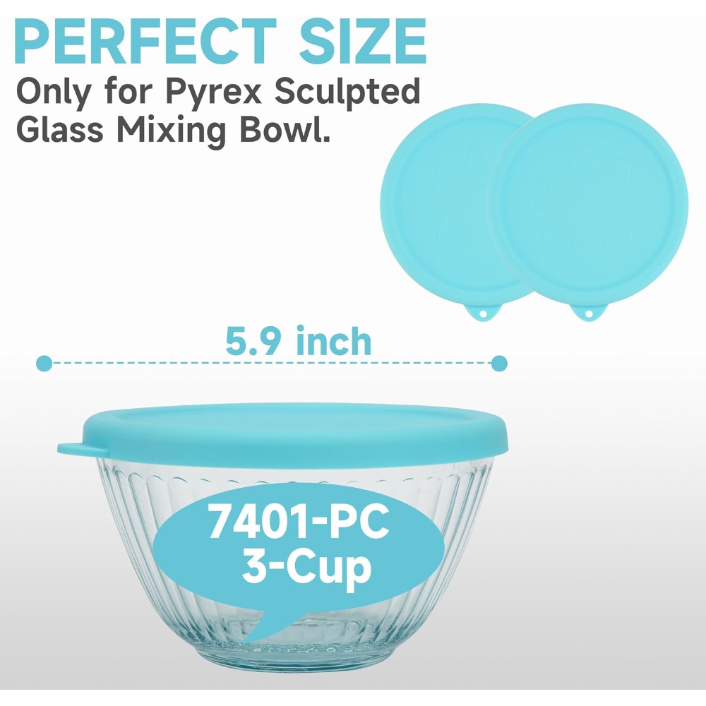 シリコン製蓋 ガラス製ミキシングボウル用 2個セット 小サイ - Food Storage Set Glass のレビューと価格