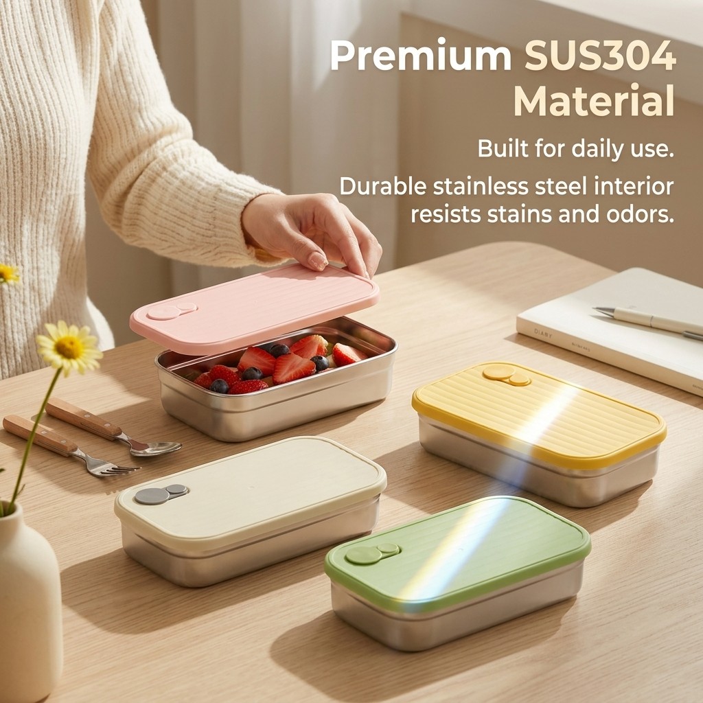 ステンレス製弁当箱、金属製ランチボックス、電子レンジ対応食品 - Food Storage Design のレビューと価格