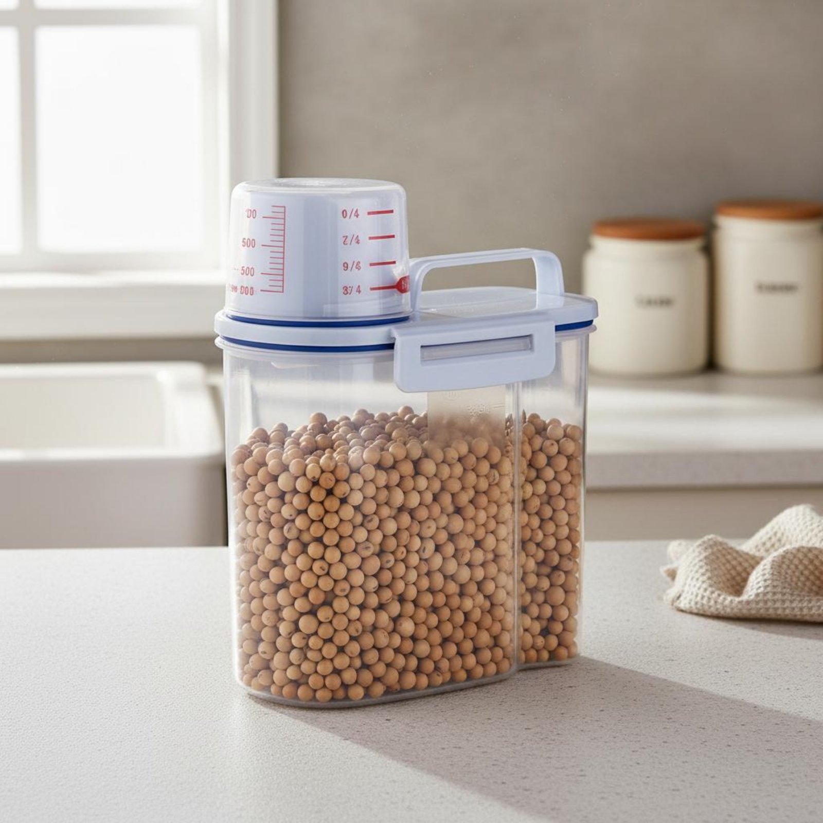 米収納容器 安全な米ディスペンサー 計量機能付き ドライフー - Food Storage Organizer のレビューと価格