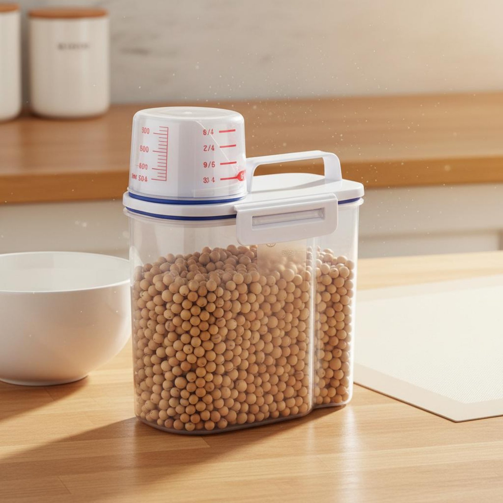米収納容器 安全な米ディスペンサー 計量機能付き ドライフー - Food Storage Organizer のレビューと価格