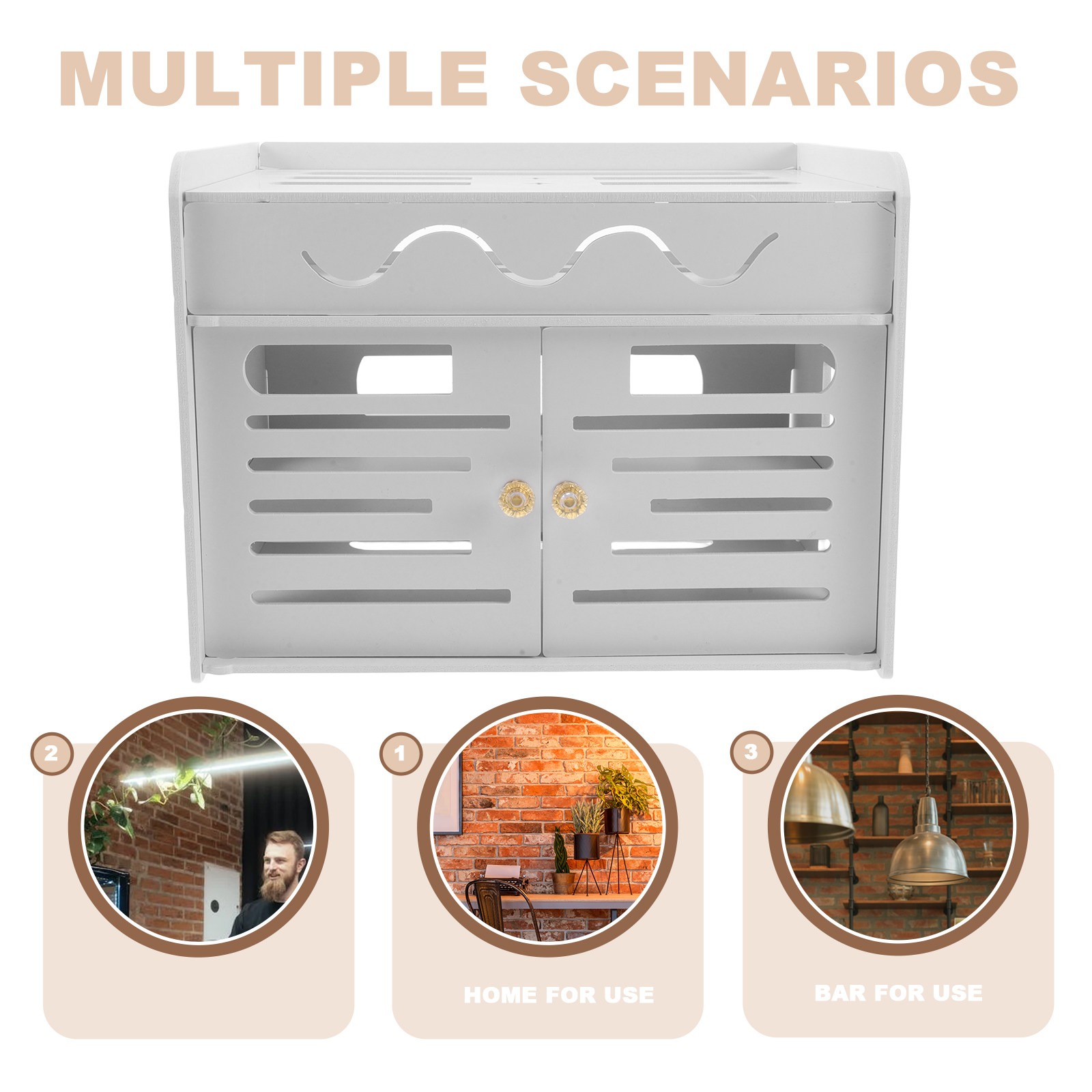 3層式ルーターオーガナイザーボックス ホワイト 穴あけ不要  - Food Storage Organizer のレビューと価格
