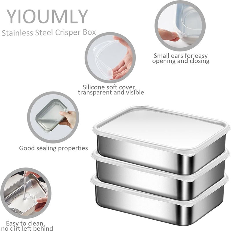 ステンレス製食品保存容器、食品保存弁当箱、漏れ防止シリコン蓋 - Food Storage Safe のレビューと価格