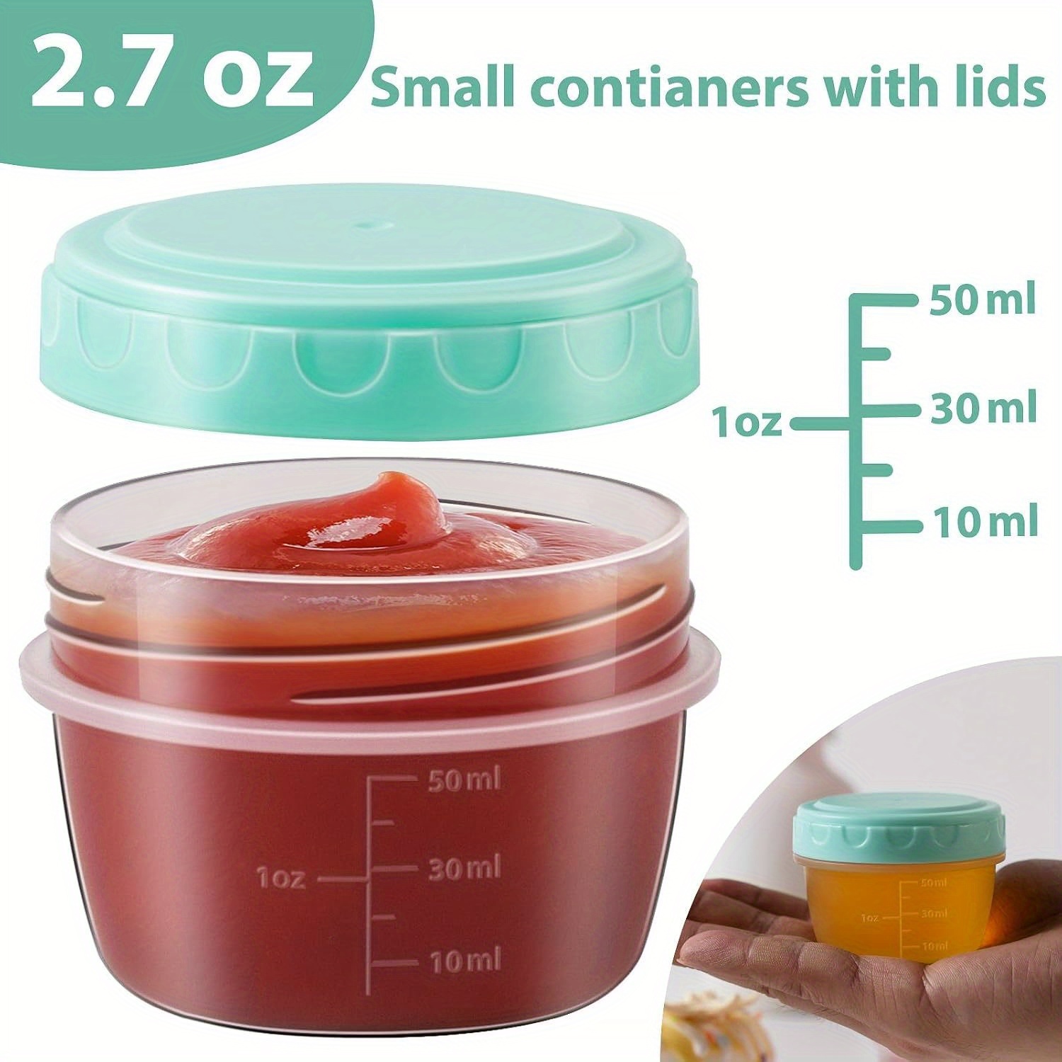 1-6パック 2.7オンス サラダドレッシング容器 蓋付き  - Food Storage Set Glass のレビューと価格