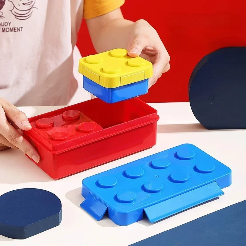 子供用DIY組み立てブロックランチボックス楽しい弁当箱食品保 - Food Storage Building のレビューと価格