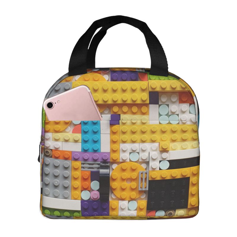 カスタムカラフルなビルディングブロックパターン断熱ランチバッ - Food Storage Building のレビューと価格