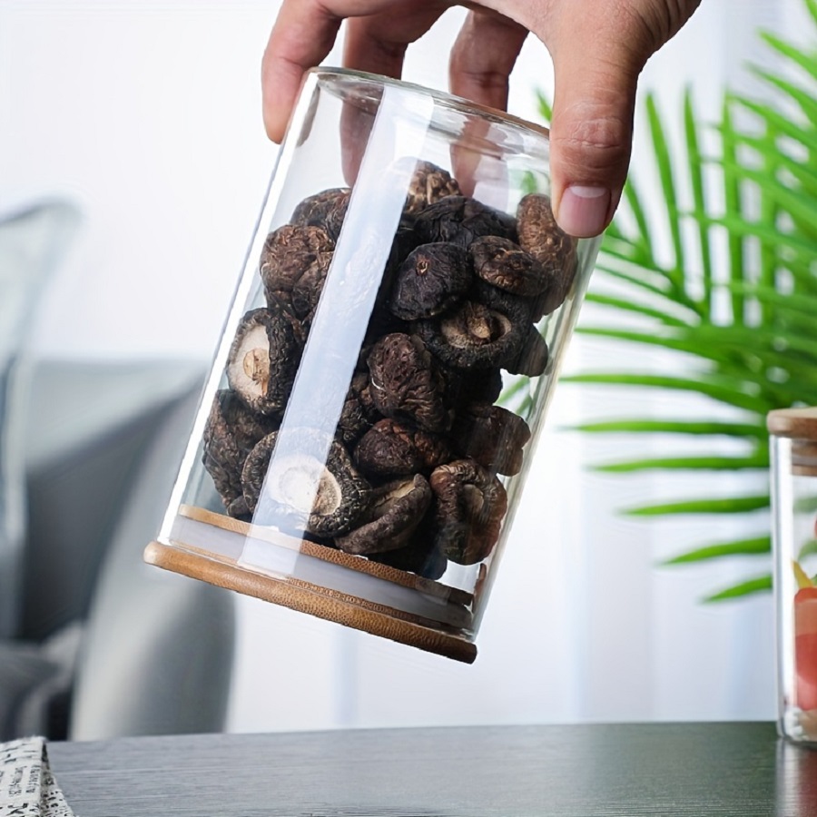 竹の蓋付きの気密ガラス収納ジャー,ポータブルで透明な容器,家 - Food Storage Set Glass のレビューと価格