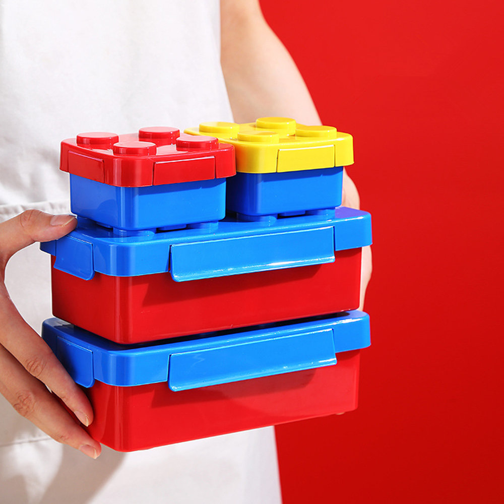 創造的で面白い組み立てブロック型弁当箱（子供用）- 電子レン - Food Storage Building のレビューと価格