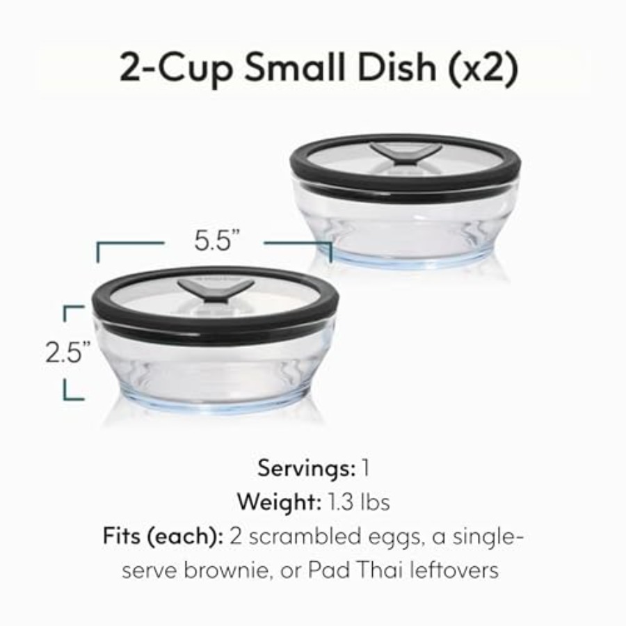 2個セット 2カップガラス食品保存容器セット ガラス蓋付き  - Food Storage Set Glass のレビューと価格