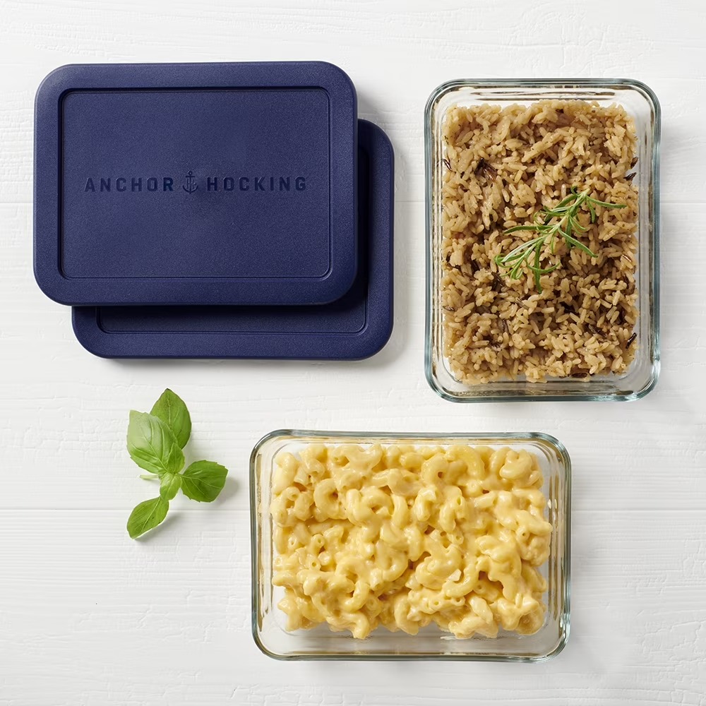 蓋付きガラス製食品保存容器、3カップ長方形、2個セット - Food Storage Set Glass のレビューと価格