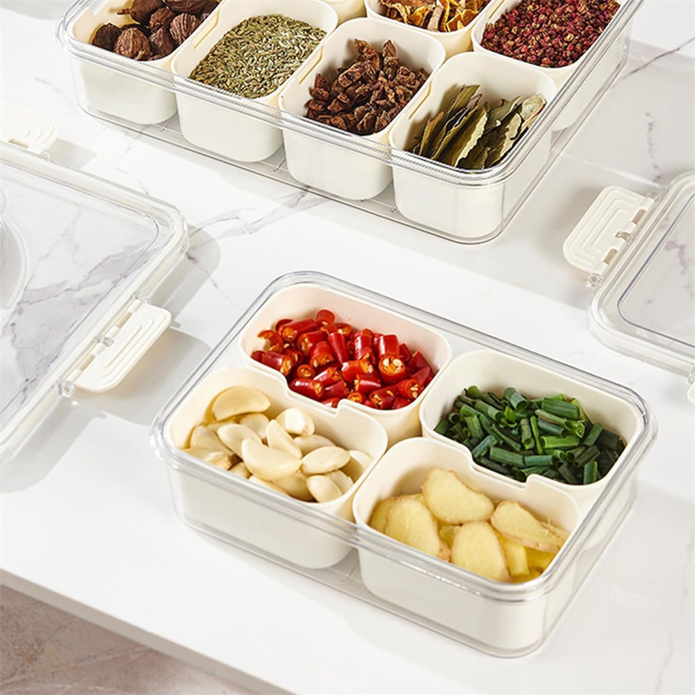 ポータブル食品保存箱、スナック収納ボックス、蓋付き4つのコン - Food Storage Drawer Organizer のレビューと価格