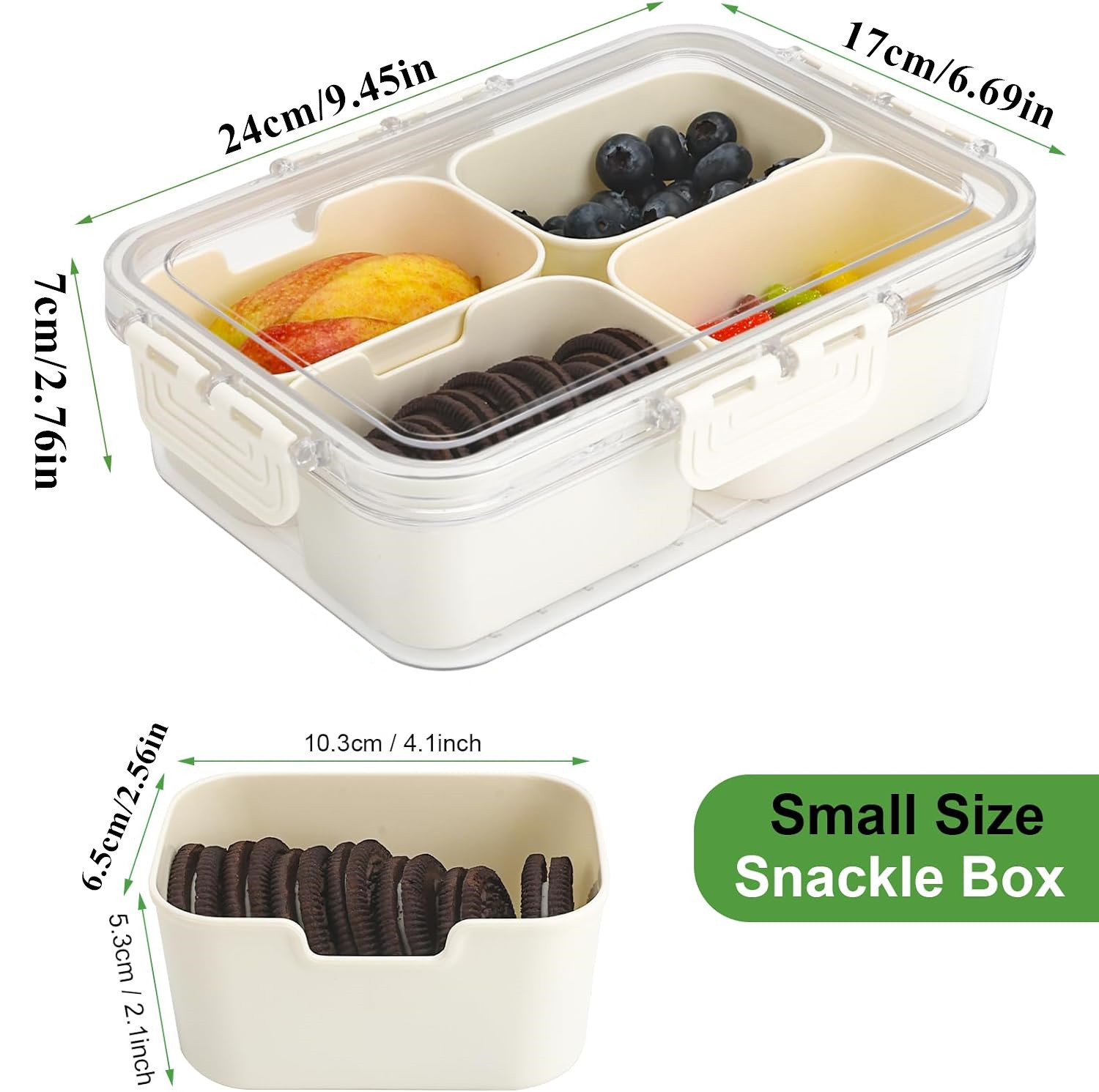 ポータブル食品保存箱、スナック収納ボックス、蓋付き4つのコン - Food Storage Drawer Organizer のレビューと価格