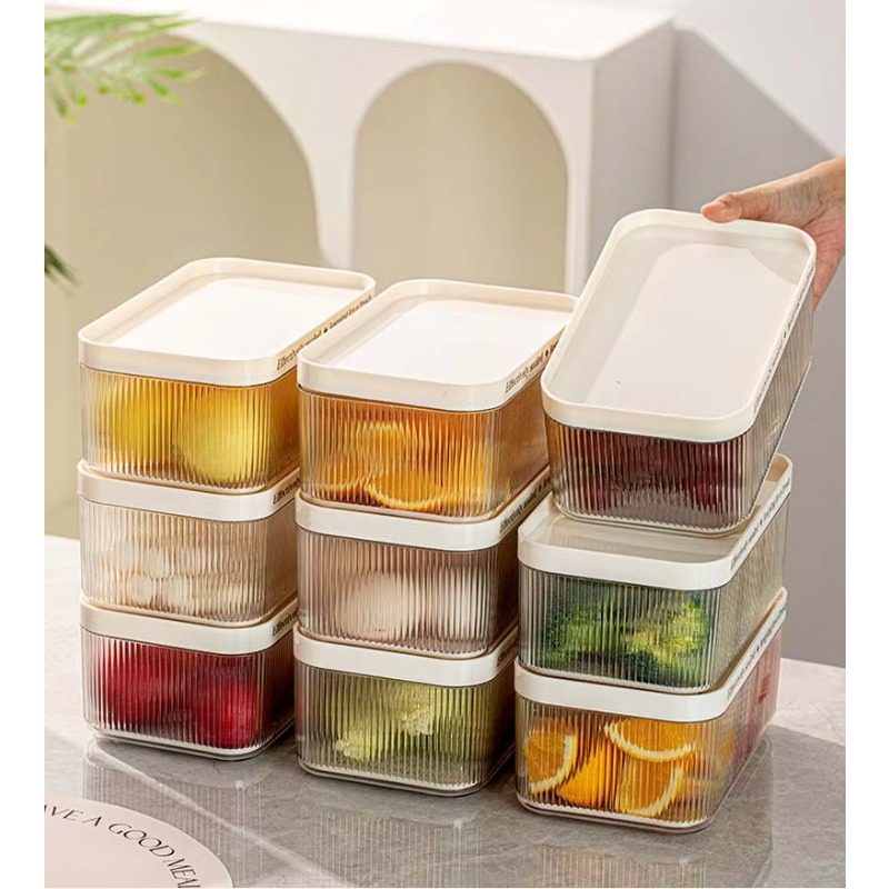 積み重ね可能なプラスチック製長方形PET冷蔵庫オーガナイザー - Food Storage Bins のレビューと価格