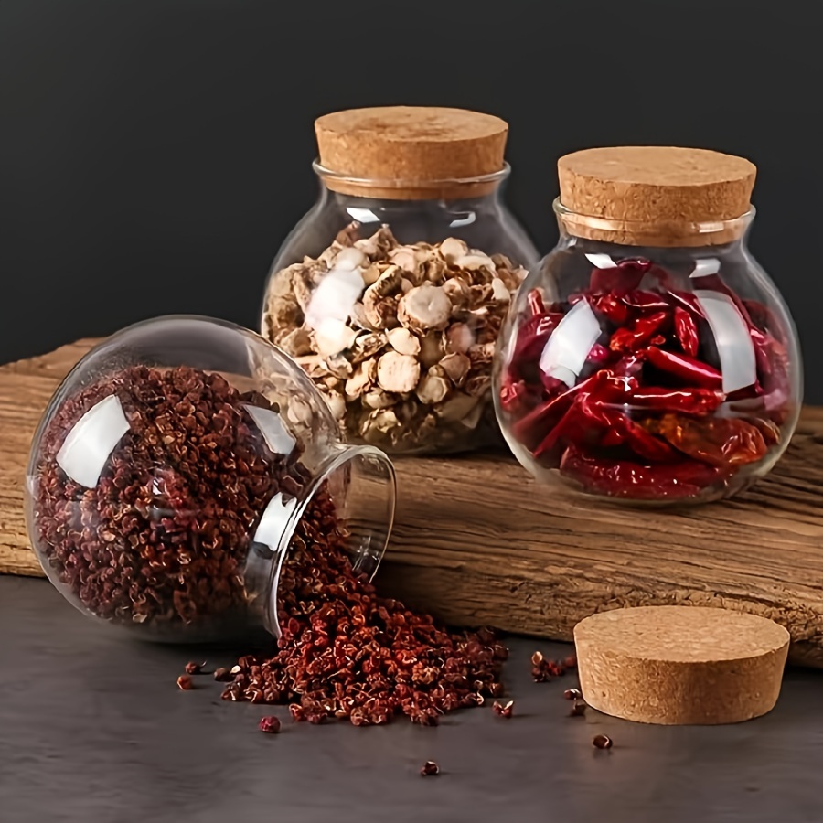 透明ガラス収納キャニスター、コーヒー用の丸い装飾的な小さなコ - Food Storage Set Glass のレビューと価格