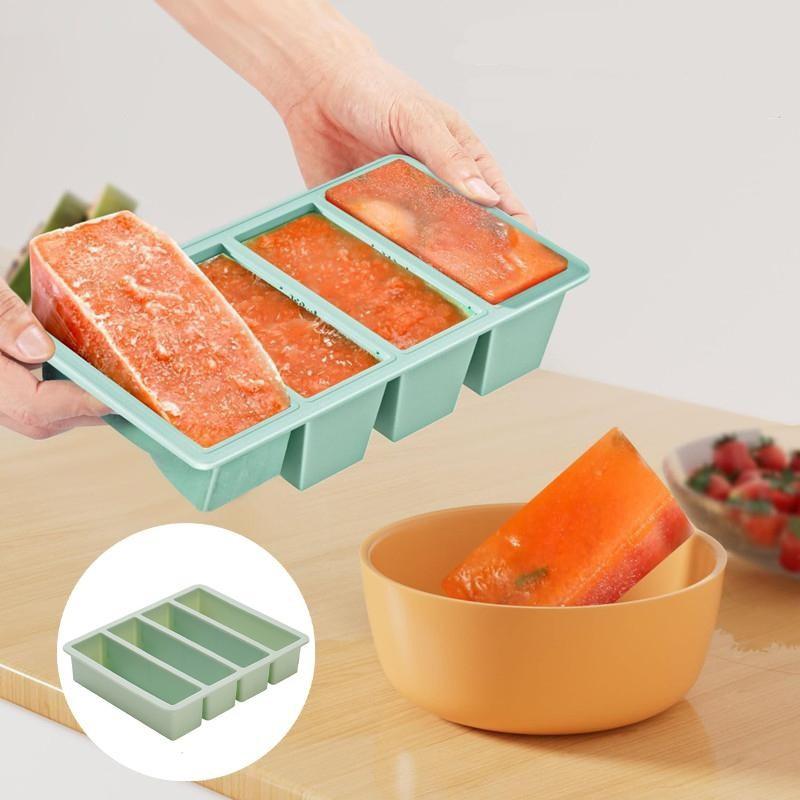 特大シリコン製フードトレイ（蓋付き）、4つの大きな型、家庭用 - Food Storage Design のレビューと価格