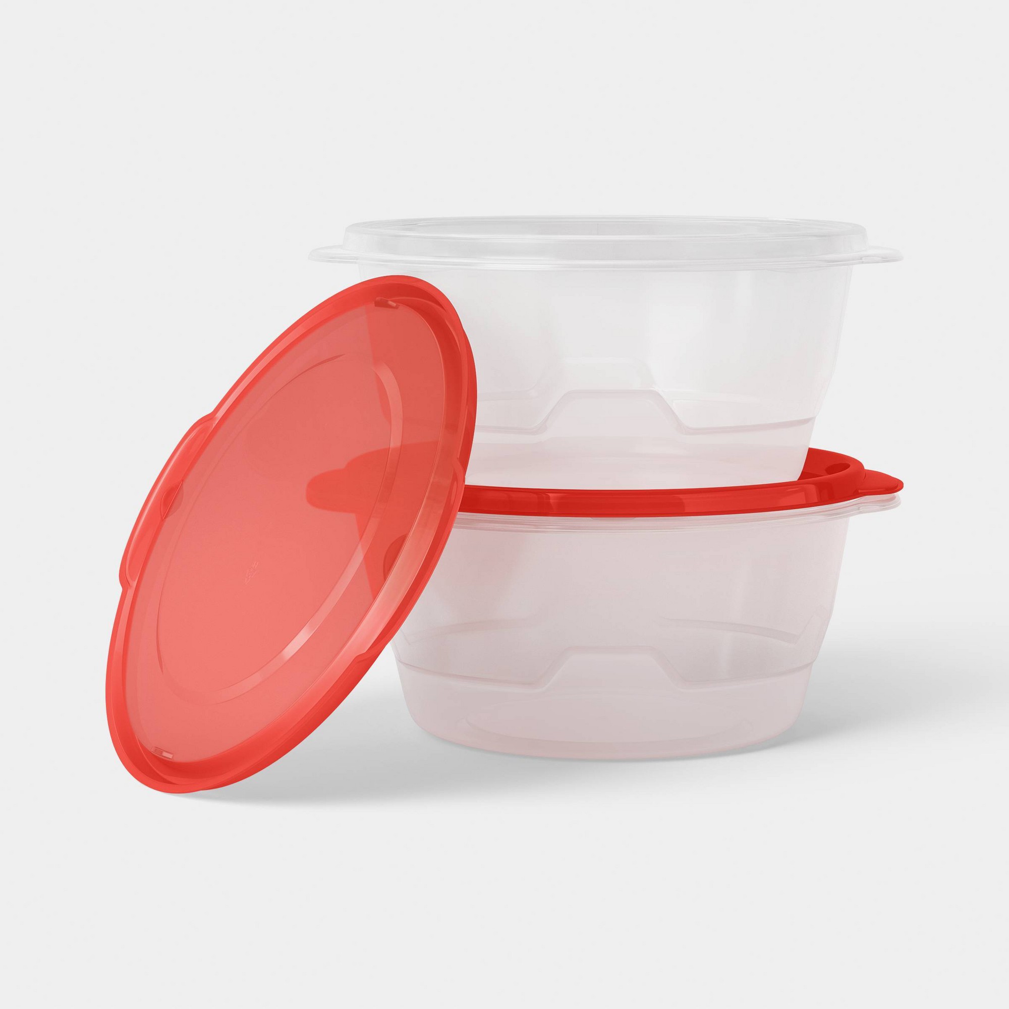 2ct大型丸型食品保存容器 128オンス 透明プラスチック蓋 - Storage Food Prep のレビューと価格