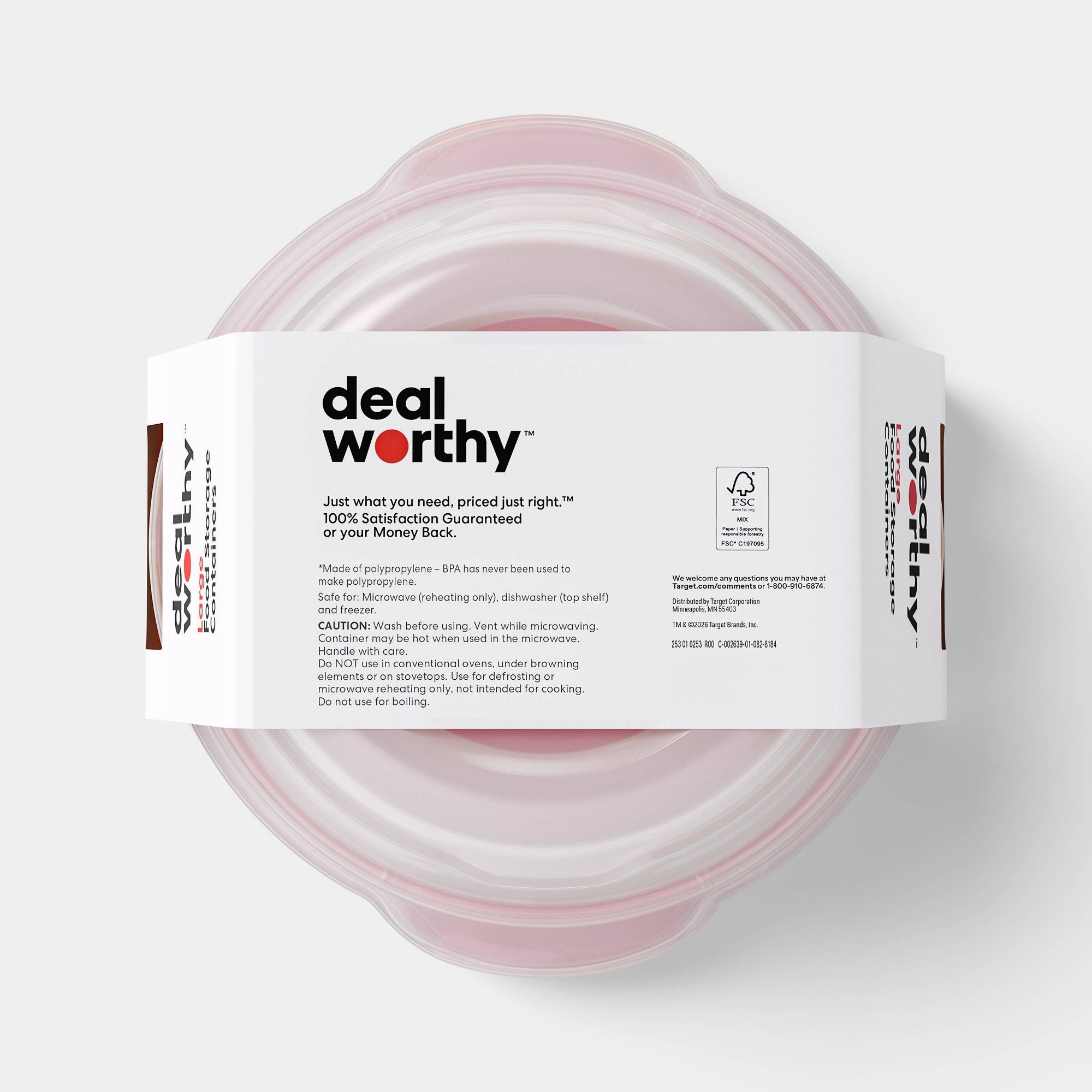 2ct大型丸型食品保存容器 128オンス 透明プラスチック蓋 - Storage Food Prep のレビューと価格