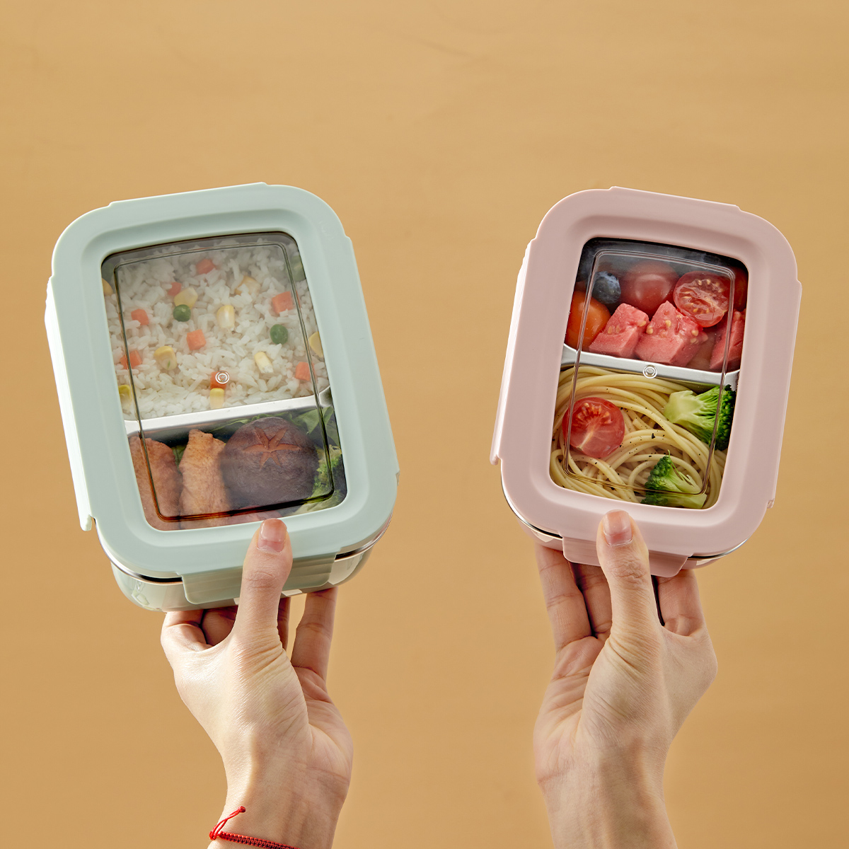 電子レンジ 304 ステンレス鋼コンパートメント弁当箱積み重 - Food Storage Drawer Organizer のレビューと価格