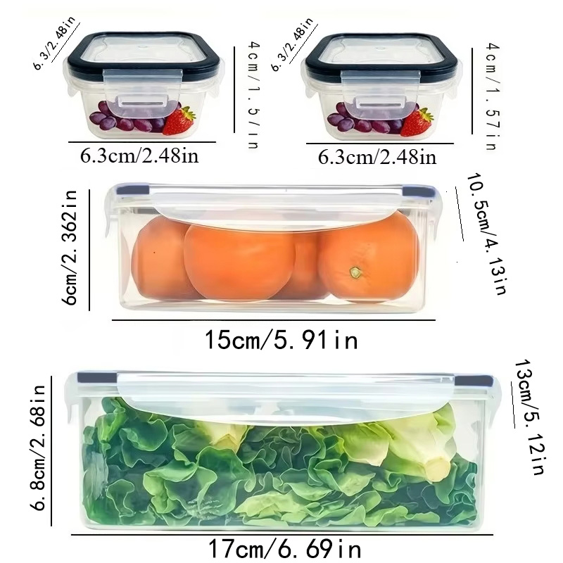 8個セットには、4つの容器と4つの蓋が含まれています。気密食 - Food Storage Design のレビューと価格