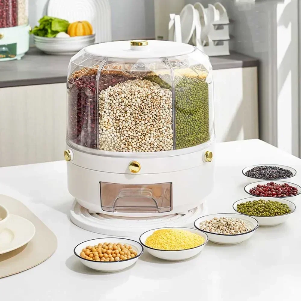 食品グレード回転式穀物ディスペンサー大容量米収納容器引き出し - Food Storage Drawer Organizer のレビューと価格