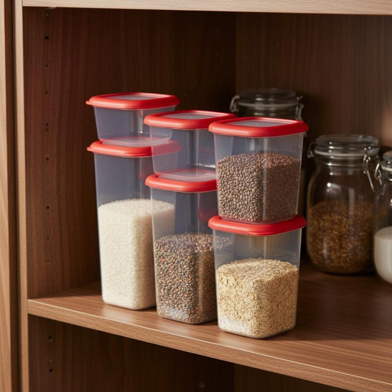 6個セット 密閉食品保存容器 透明デザイン プラスチック製  - Food Storage Design のレビューと価格