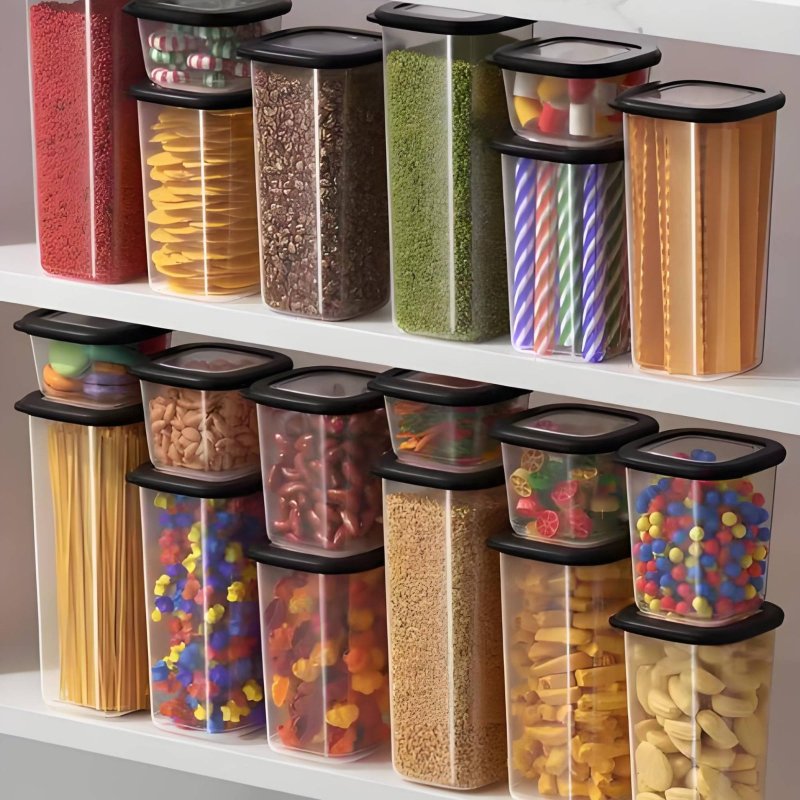 6個セット 密閉食品保存容器 透明デザイン プラスチック製  - Food Storage Design のレビューと価格