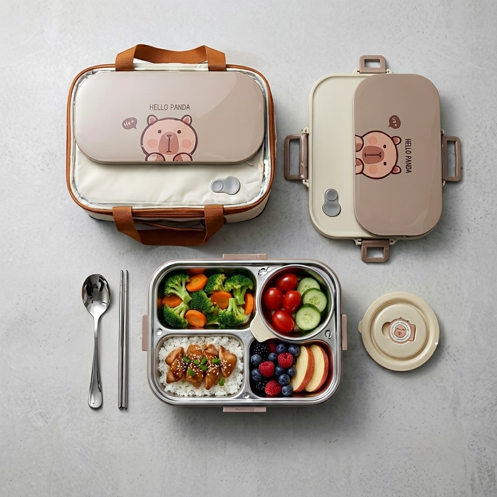 304ステンレス製弁当箱セット 4/5仕切り食品保存容器 ス - Food Storage Drawer Organizer のレビューと価格
