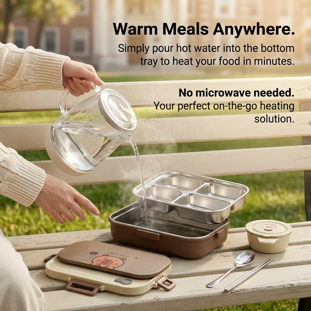304ステンレス製弁当箱セット 4/5仕切り食品保存容器 ス - Food Storage Drawer Organizer のレビューと価格