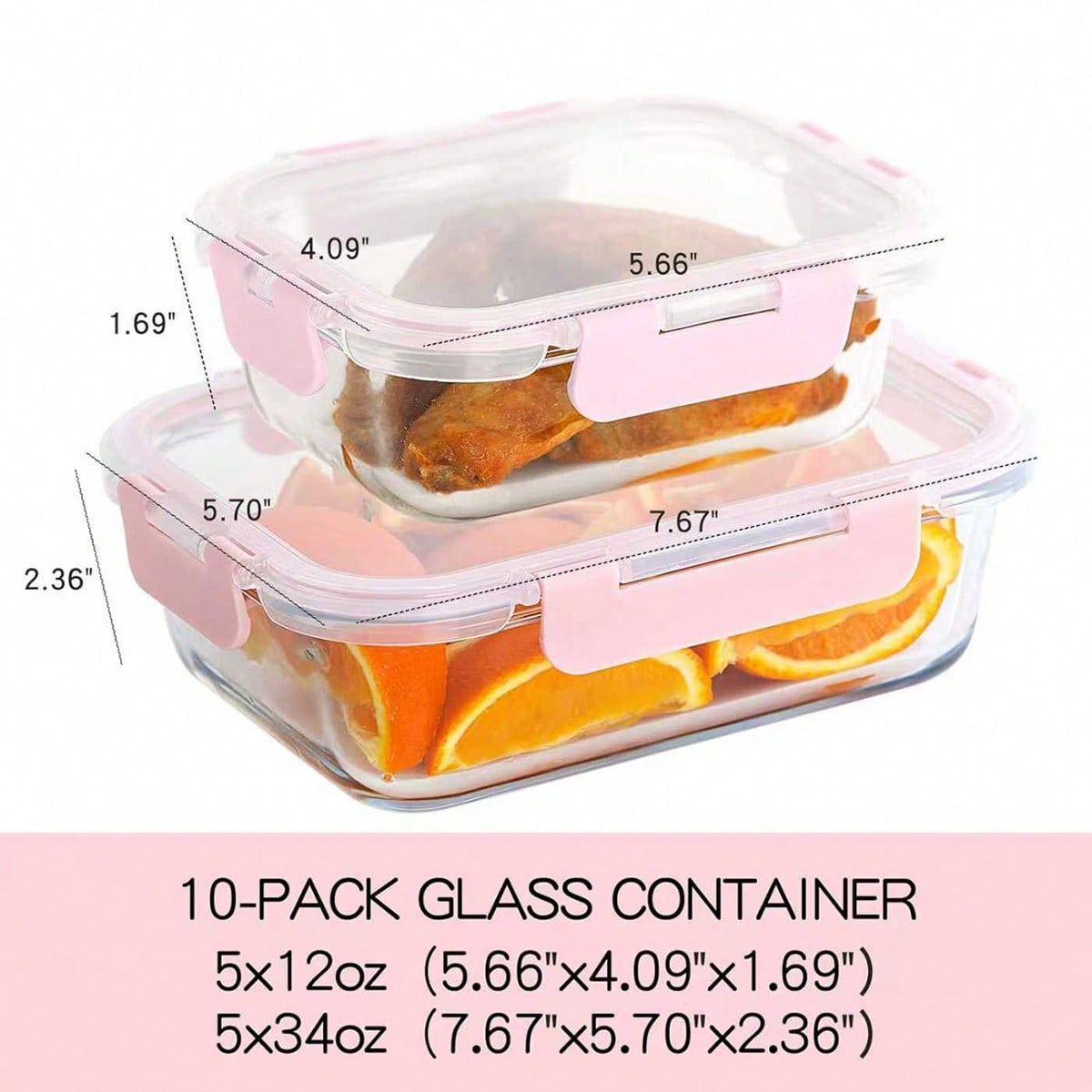 10個入りガラス製ミールプレップ容器、蓋付き食品保存容器、気 - Storage Food Prep のレビューと価格