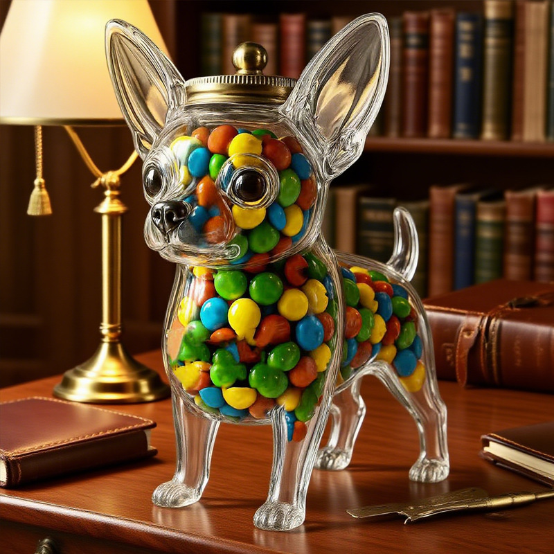 チワワ型容器鮮度保持チワワ犬用おやつジャー気密ガラスペットフ - Food Storage Set Glass のレビューと価格