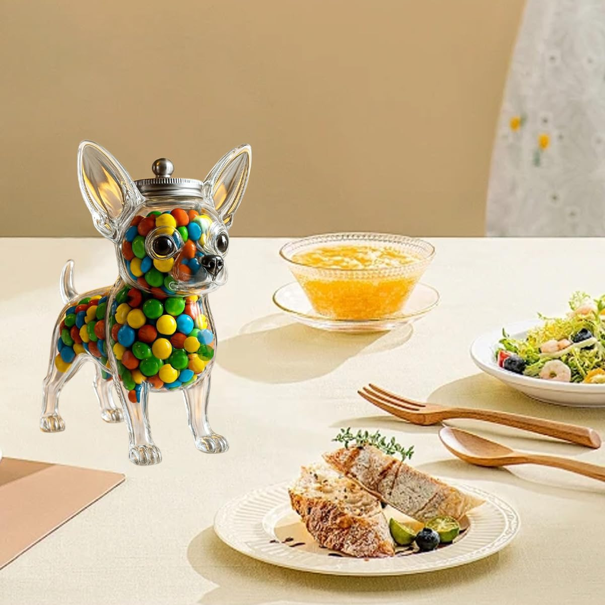 チワワ型容器鮮度保持チワワ犬用おやつジャー気密ガラスペットフ - Food Storage Set Glass のレビューと価格