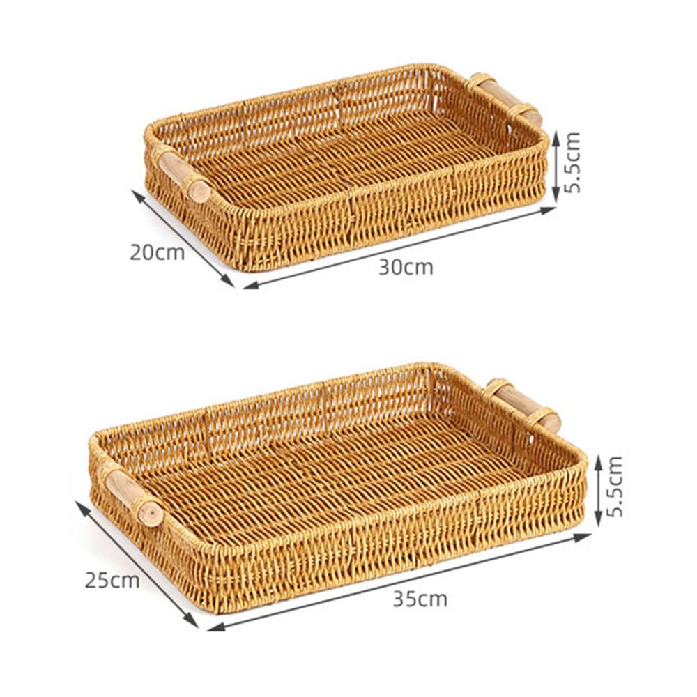 手編みプラスチックラタン収納トレイ丸型フルーツ野菜ケーキ用籐 - Food Storage In Plants のレビューと価格